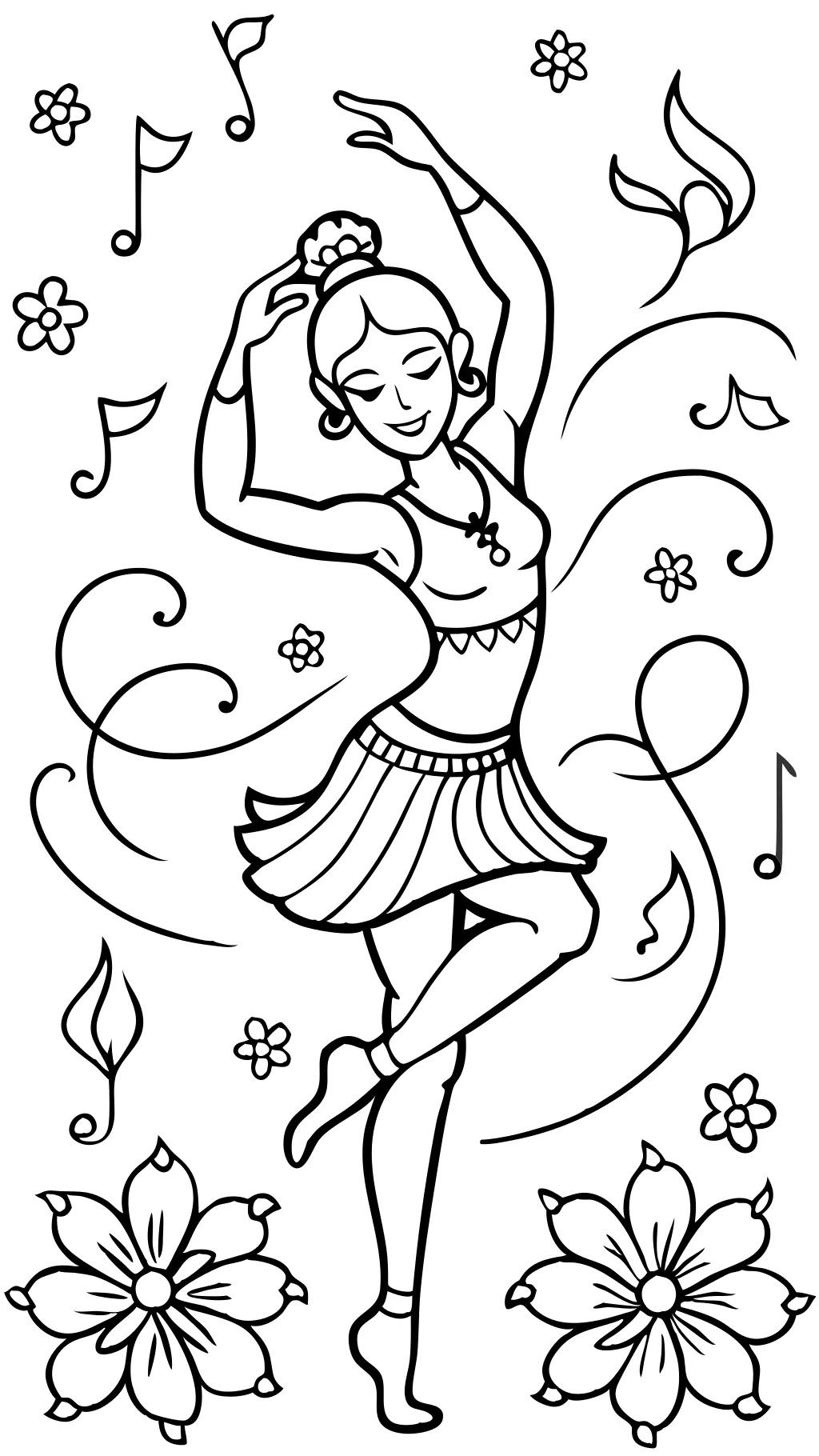 coloring page dancer